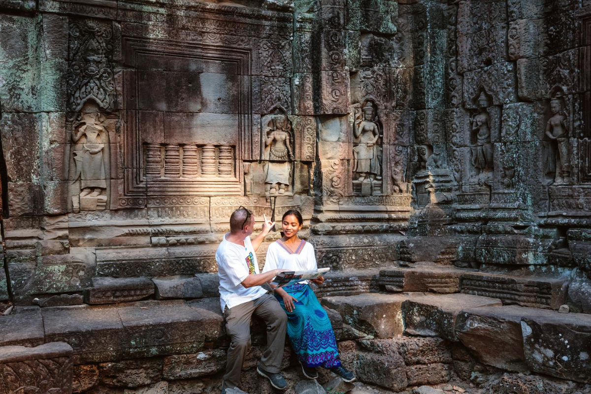 A Couple in Angkor Wat - World Mate Travel