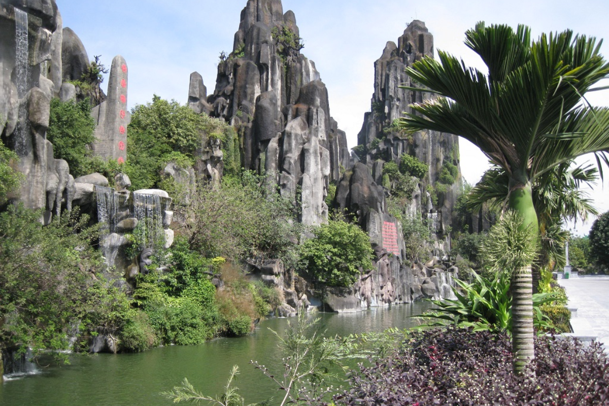 View of the Marble Mountains in Da Nang