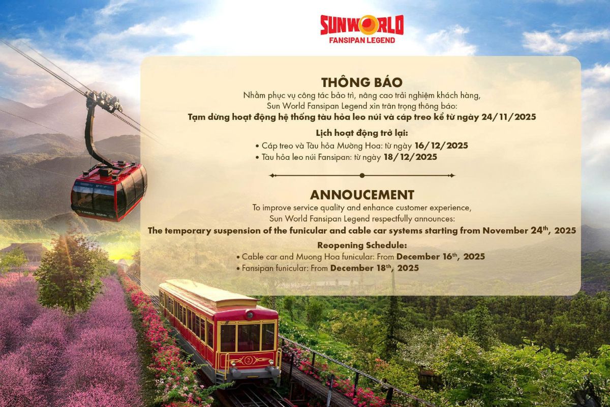 Notice from World Mate Travel: Temporary Closure of Fansipan