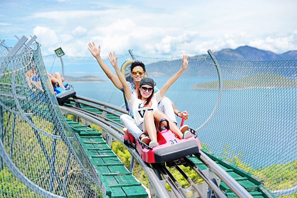 A view of VinWonders Nha Trang with thrilling rides and entertainment zones