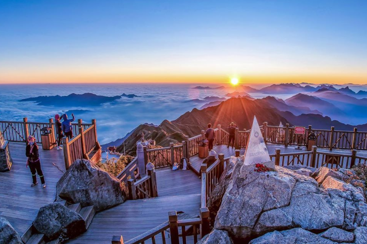 Fansipan Mountain peak with a breathtaking view