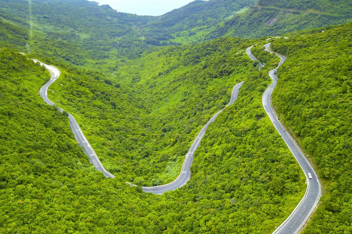 Scenic view of Hai Van Pass, Da Nang