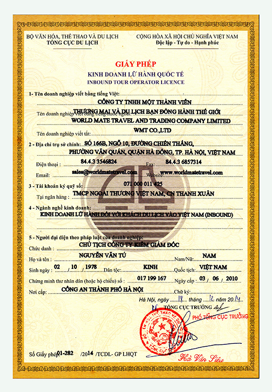 International Tour Operator Licence World Mate Travel 