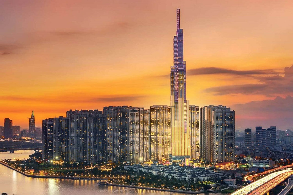 Skyline view of Landmark 81, Vietnam’s tallest skyscraper and a modern icon of Ho Chi Minh City