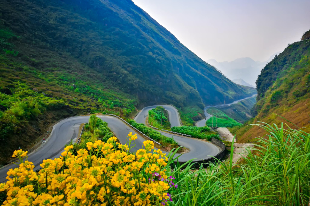 Scenic mountain view in Ha Giang Loop