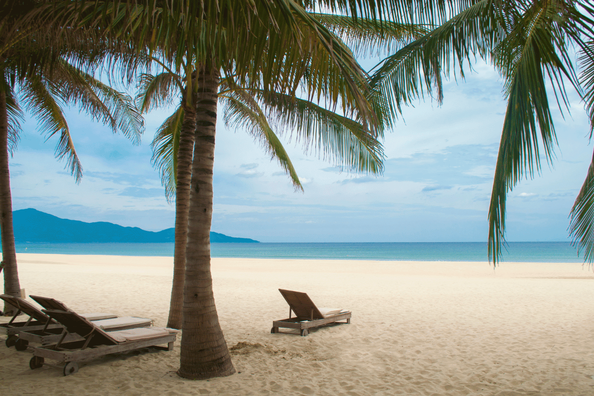 Clear blue waters at My Khe Beach, Da Nang