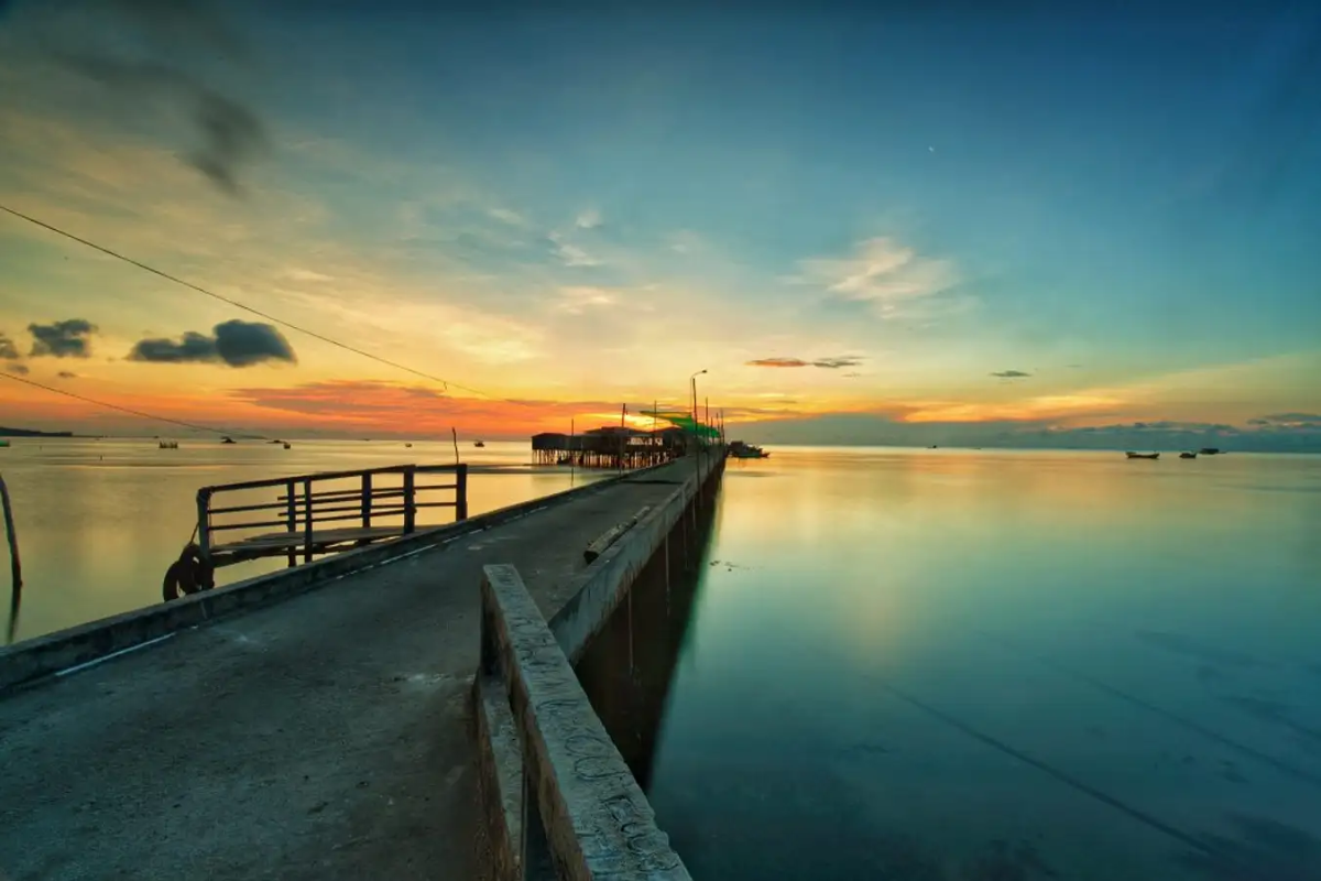 Stunning sunset over Phu Quoc beach in March