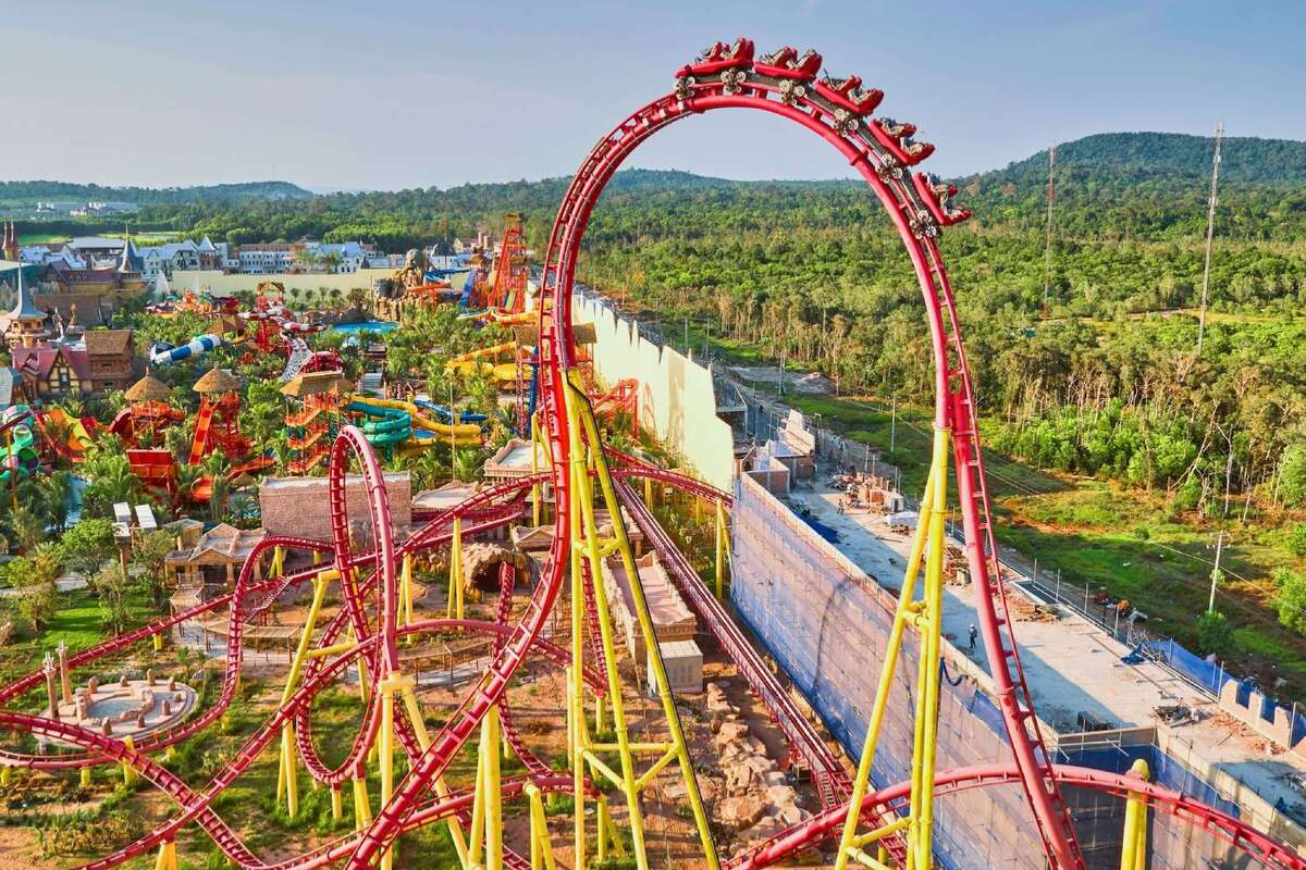 VinWonders Phu Quoc theme park with roller coasters and entertainment venues
